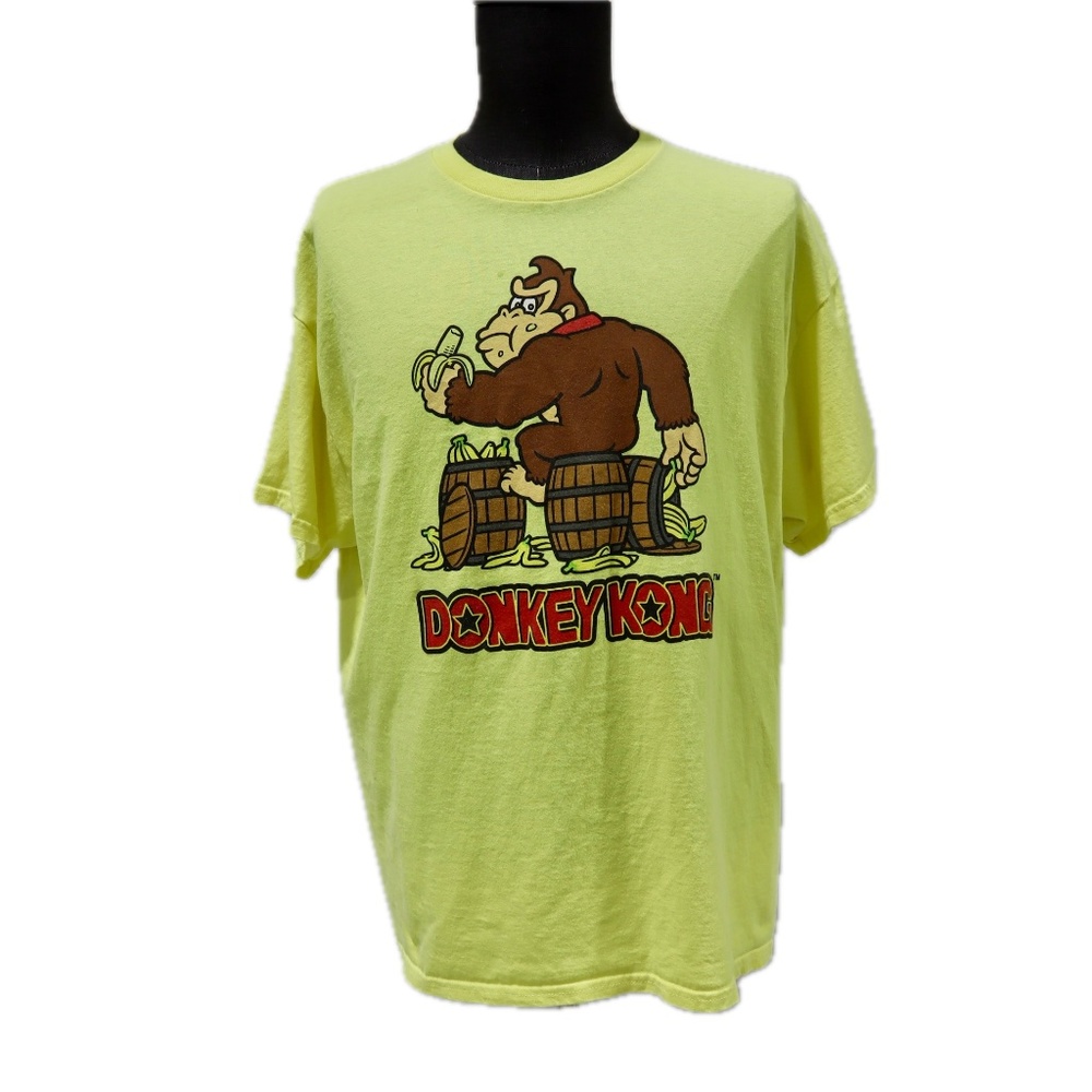Donkey Kong Men's XL T-Shirt Short Sleeve Yellow